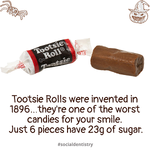 8 worst halloween candies for teeth tootsie rolls